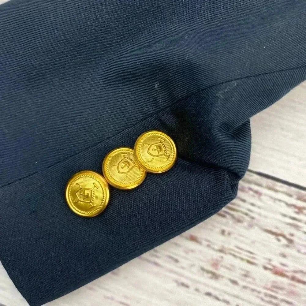 RALPH LAUREN Boys Navy BuTrim Front Blazer Suit Jacket 7 - Picture 3 of 8